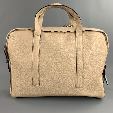 CALVIN KLEIN COLLECTION Beige Pebble Grain Leather Cross Body Handbag