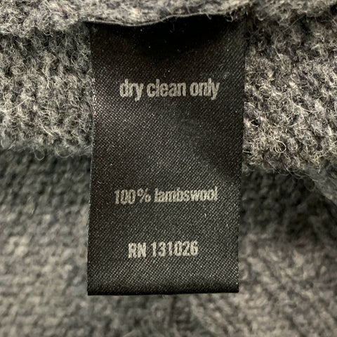 ONASSIS Size S Grey Wool Shawl Collar Sweater