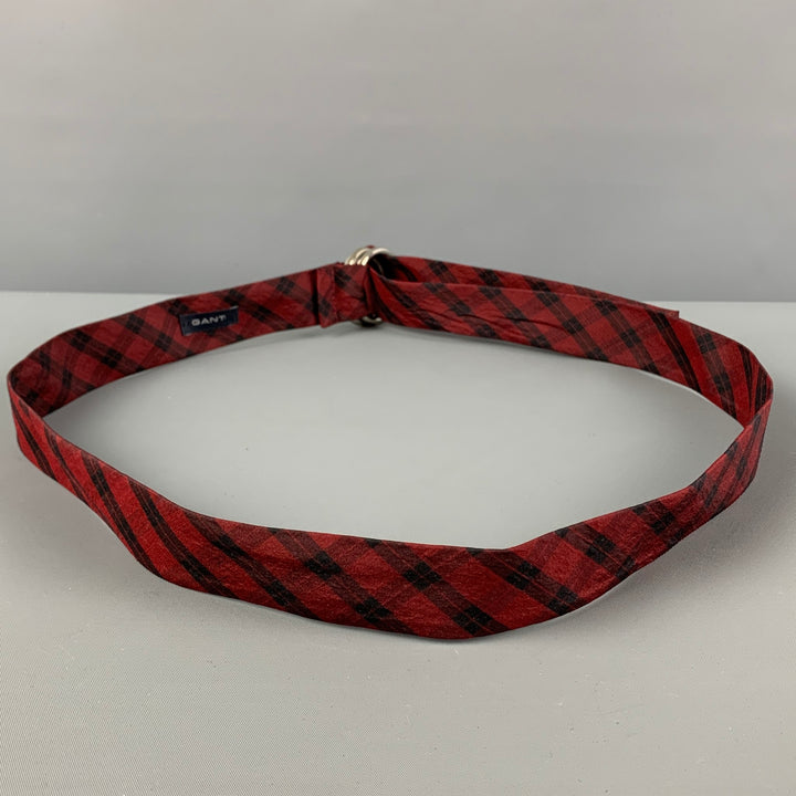 GANT Size One Size Burgundy Black Plaid Ribbon Belt