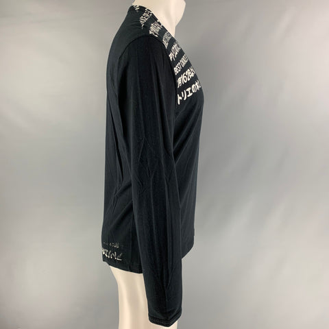 T-shirt en coton imprimé noir et blanc taille M