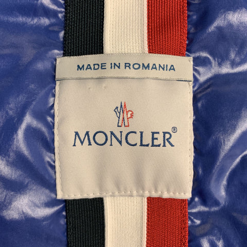 MONCLER Gustave Size XL Navy Solid Nylon Zip & Snaps Size Jacket