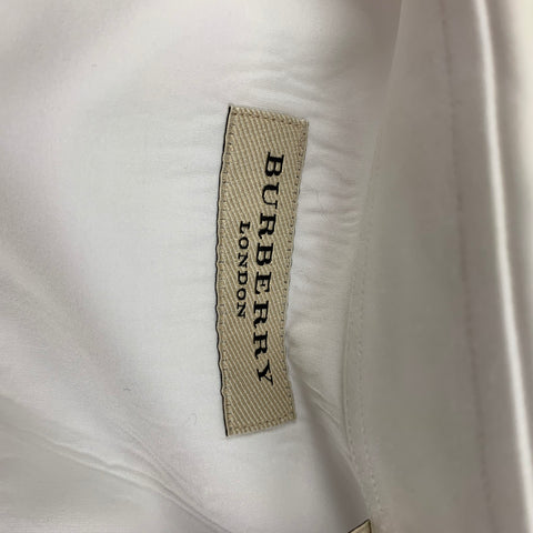 BURBERRY Size L White Cotton Tuxedo Long Sleeve Shirt