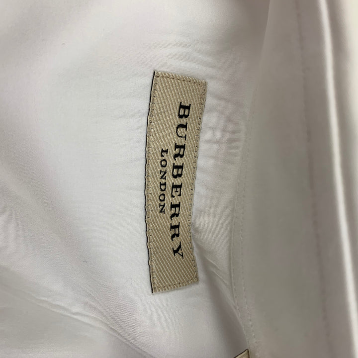 BURBERRY Camisa de manga larga de esmoquin de algodón blanco talla L