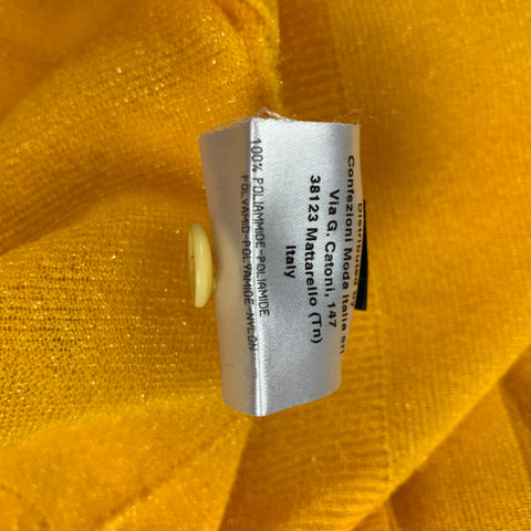 CALVIN KLEIN COLLECTION Size M Yellow Metallic Polyamide Buttoned Polo