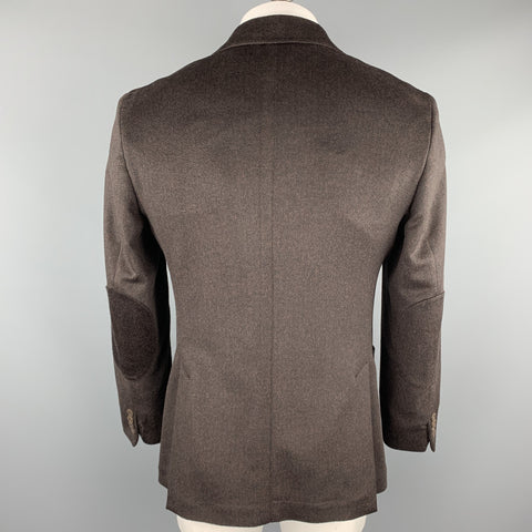 JOSEPH ABBOUD Size 40 Brown Textured Cashmere Notch Lapel Sport Coat