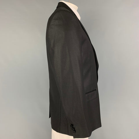 VERSACE COLLECTION Size 42 Black Polyester Blend Tuxedo Sport Coat