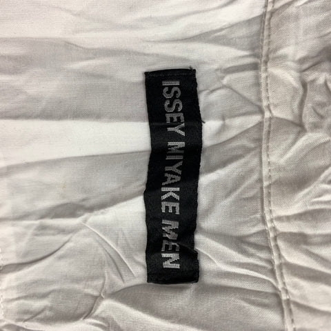 ISSEY MIYAKE Size M White Wrinkled Polyester / Cotton Long Sleeve Shirt
