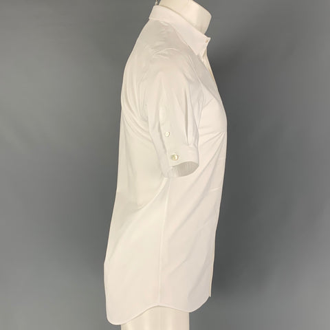 ALEXANDER MCQUEEN Size XS White Cotton Button Up Short Sleeve Shirt