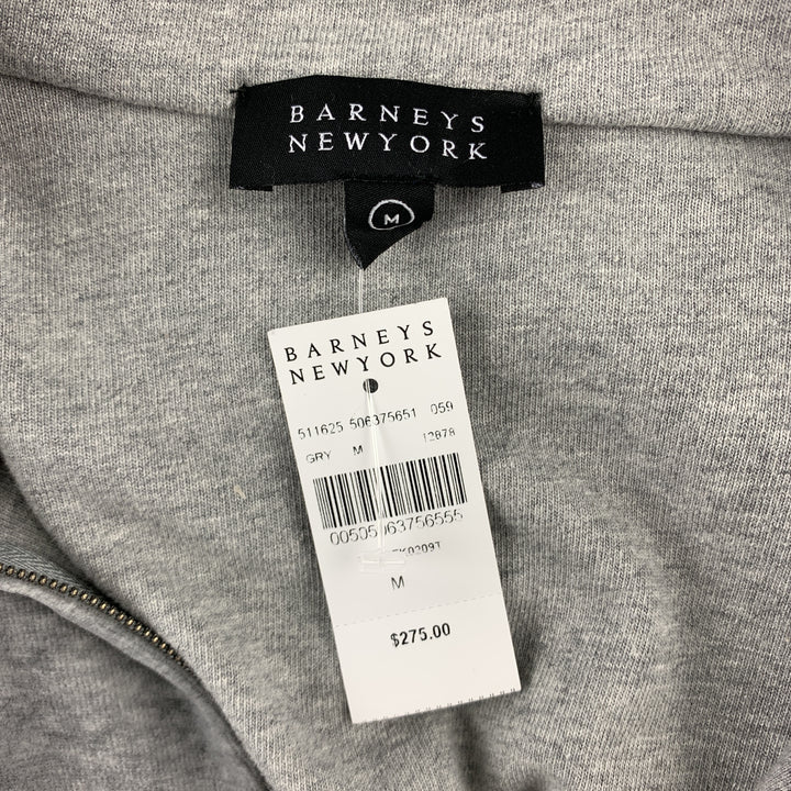 BARNEYS NEW YORK Size M Gray Cotton / Modal Half Zip Sweatshirt
