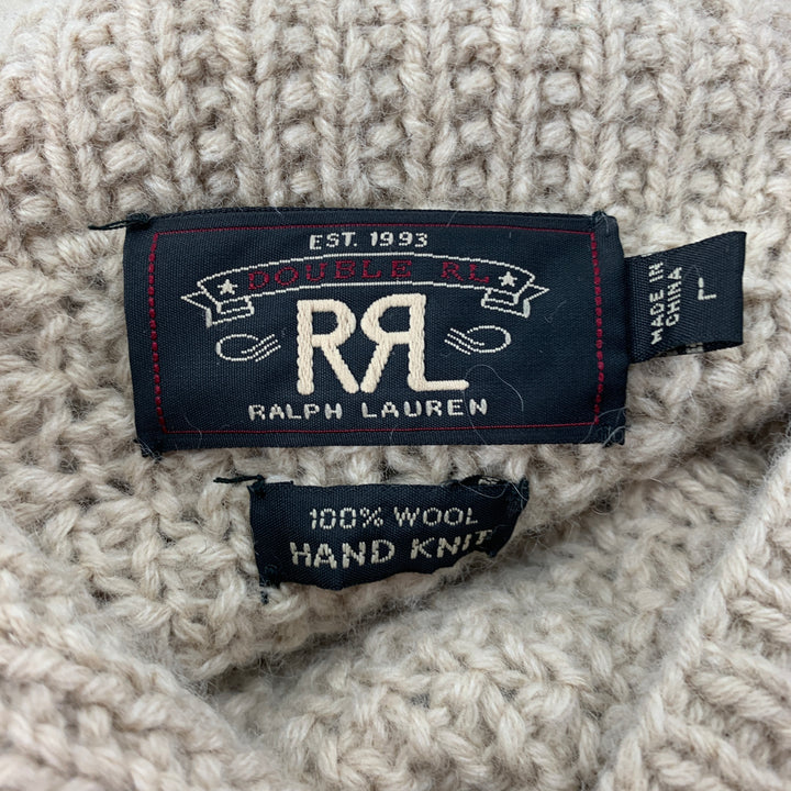 RRL by RALPH LAUREN Size L Khaki Knitted Wool Hooded Sweater
