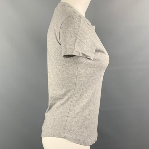 VIVIENNE WESTWOOD RED LABEL Size L Grey Heather Embroidered Logo Cotton T-Shirt