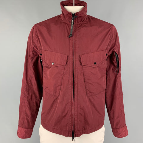 CP COMPANY Size M Burgundy Polyamide Zip Up Jacket