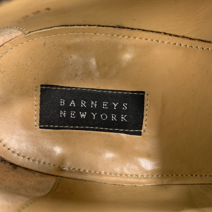 BARNEY'S NEW YORK Taille 8.5 Brogues à lacets en cuir antique marron avec bout d'aile