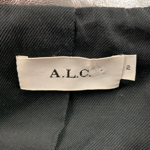 Chaqueta motera de cuero metalizado plateado talla S ALC