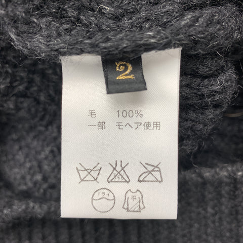 KAPITAL Size M Black Knitted Wool Shawl Collar Cardigan