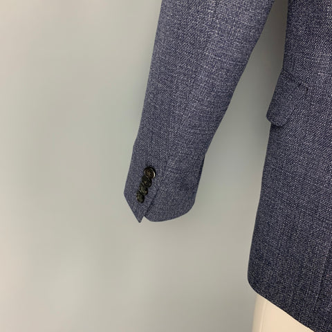 THEORY Size 38 Navy Blue Woven Virgin Wool Single Button Sport Coat