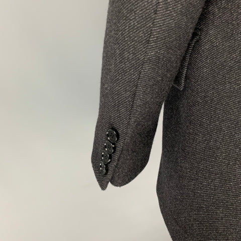 BURBERRY Taille 38 Caban en laine vierge gris anthracite