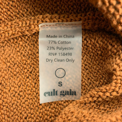 CULT GAIA Size S Rust Cotton Polyester Serita Knit Dress