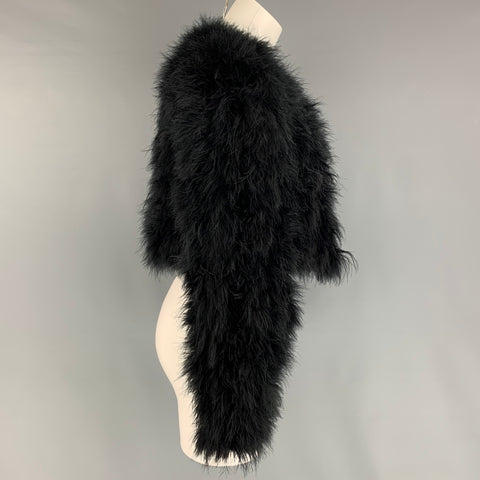 BUBISH Taille M Veste courte en plumes de polyester noir