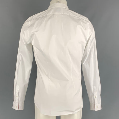 PAUL SMITH PS by Size M White Solid Cotton Button Up Long Sleeve Shirt