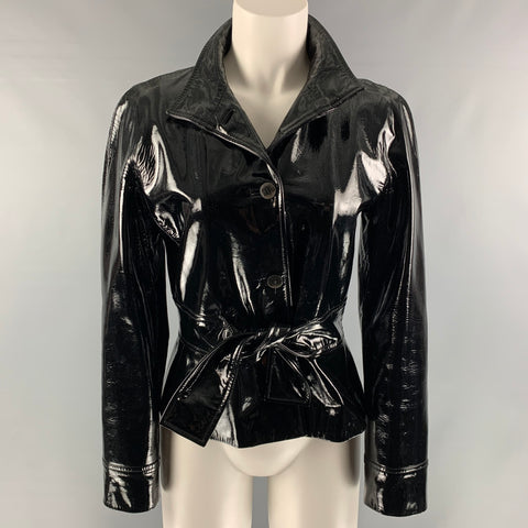 GRUPPO GFT Chaqueta con cinturón de cabra negra talla 8