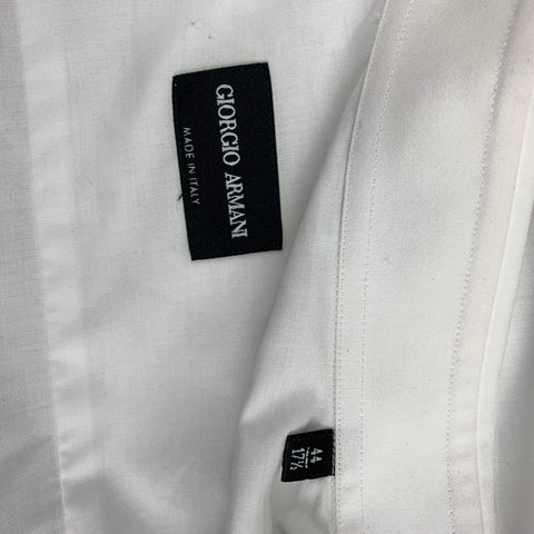 GIORGIO ARMANI Size XL White Cotton Tuxedo Long Sleeve Shirt