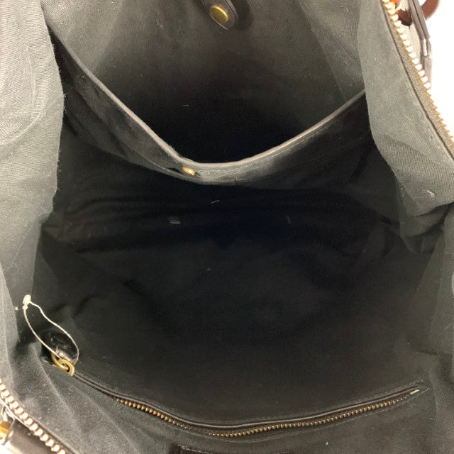 POLO by RALPH LAUREN Black Brown Color Block Leather Tote Bag