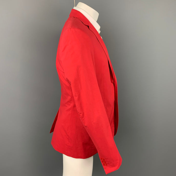 VERSACE COLLECTION Size 40 Red Cotton Notch Lapel Sport Coat