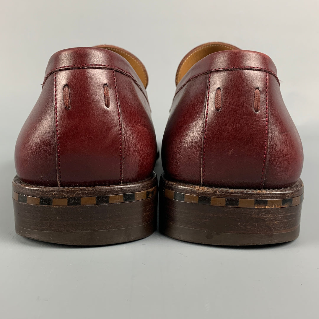 LOUIS VUITTON Size 10 Burgundy Leather Square Toe Loafers