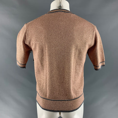 MARC JACOBS Size XS Rose Gold Grey Metallic Viscose Polyester Pullover