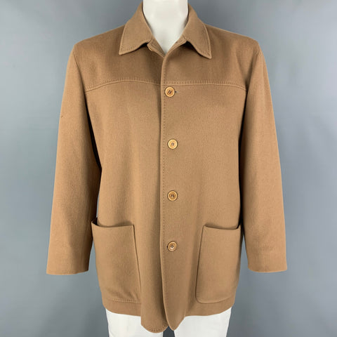 ERMENEGILDO ZEGNA Size 42 Camel Cashmere Single Breasted Jacket