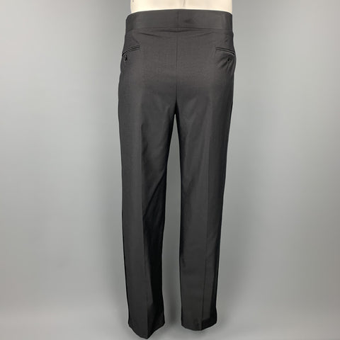 ARMANI COLLEZIONI Size 40 Black Wool / Silk Shawl Collar Tuxedo Suit