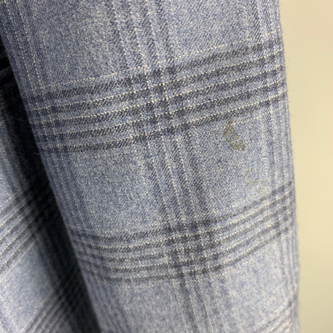 INDOCHINO Size 36 Blue Navy Plaid Wool 30 30 Suit