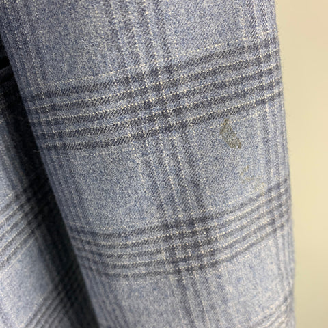 INDOCHINO Size 36 Blue Navy Plaid Wool 30 30 Suit