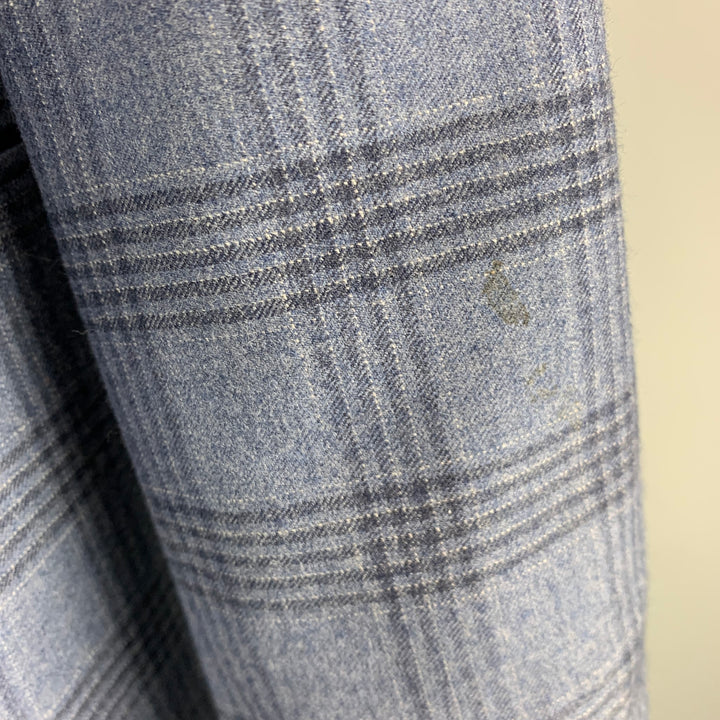 INDOCHINO Size 36 Blue Navy Plaid Wool 30 30 Suit