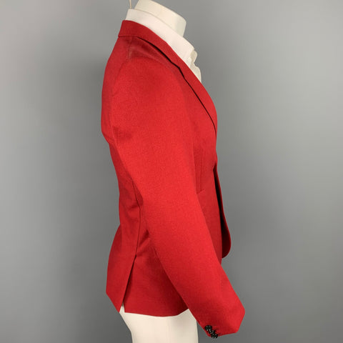 PAUL SMITH Size 36 Burgundy Wool Notch Lapel Suit