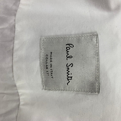 PAUL SMITH Size XL White Cotton Tuxedo Long Sleeve Shirt