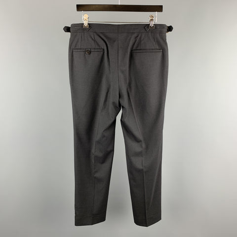 PHINEAS COLE Size 32 Charcoal Solid Wool Zip Fly Dress Pants