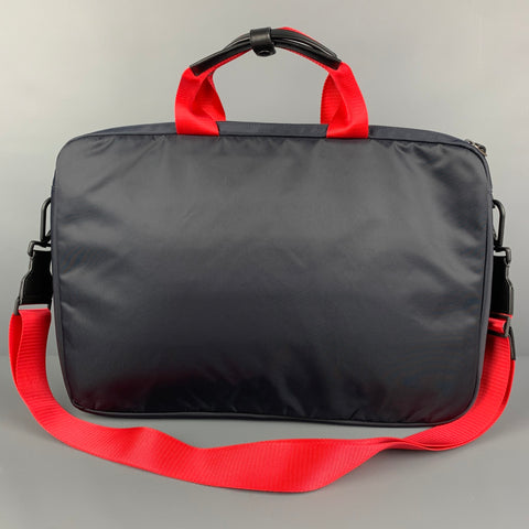 PAUL SMITH Navy Brick Color Block Nylon Computer Bag