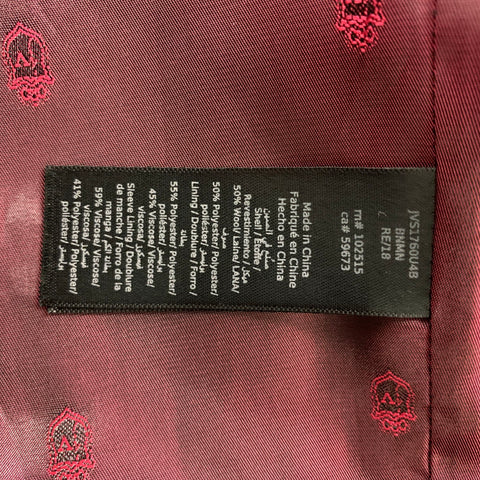 ISAIA Talla 40 Abrigo deportivo con solapa de muesca de lana a rayas fucsia negro