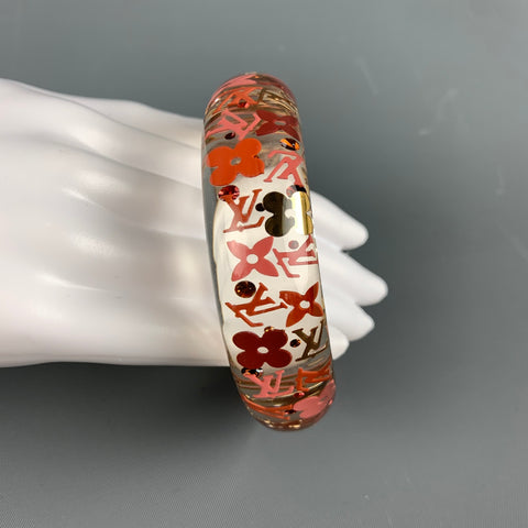 LOUIS VUITTON Pink Clear Monogram Acetate Bracelet