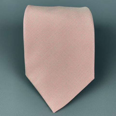 BRIONI Pink White Nailhead Silk Tie