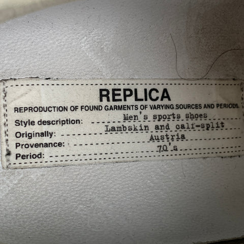 MAISON MARTIN MARGIELA Size 10.5 Grey & Black Paint Splatter Leather Replica Sneakers