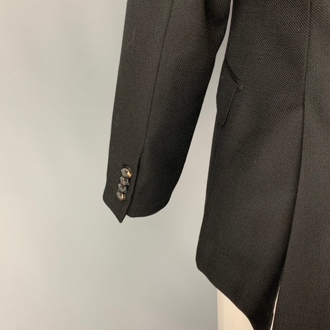 PAL ZILERI Size 40 Black Textured Wool Sport Coat