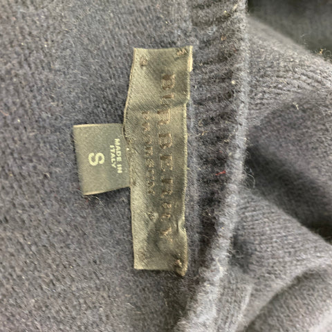 BURBERRY PRORSUM Fall Winter 2010 Size S Navy Knitted Wool Crew-Neck Sweater