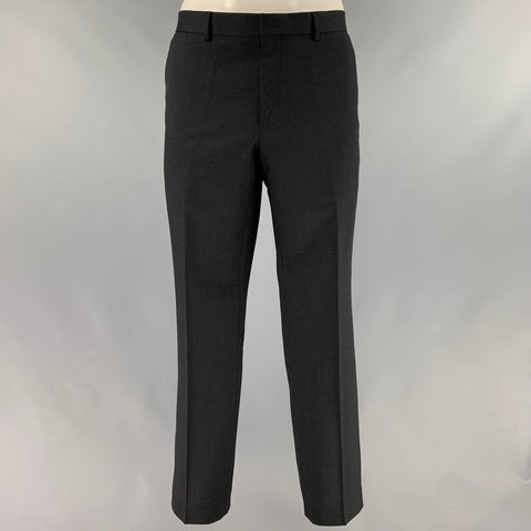 PAUL SMITH Size 42 Black Wool Notch Lapel Suit