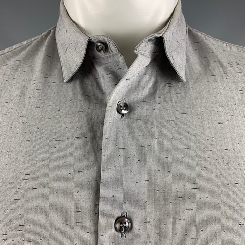MAISON MARTIN MARGIELA Size S Grey Black Textured Cotton Long Sleeve Shirt