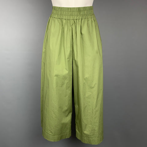 BAUM UND PFERDGARTEN Taille 2 Pantalon décontracté court en coton vert à jambe large