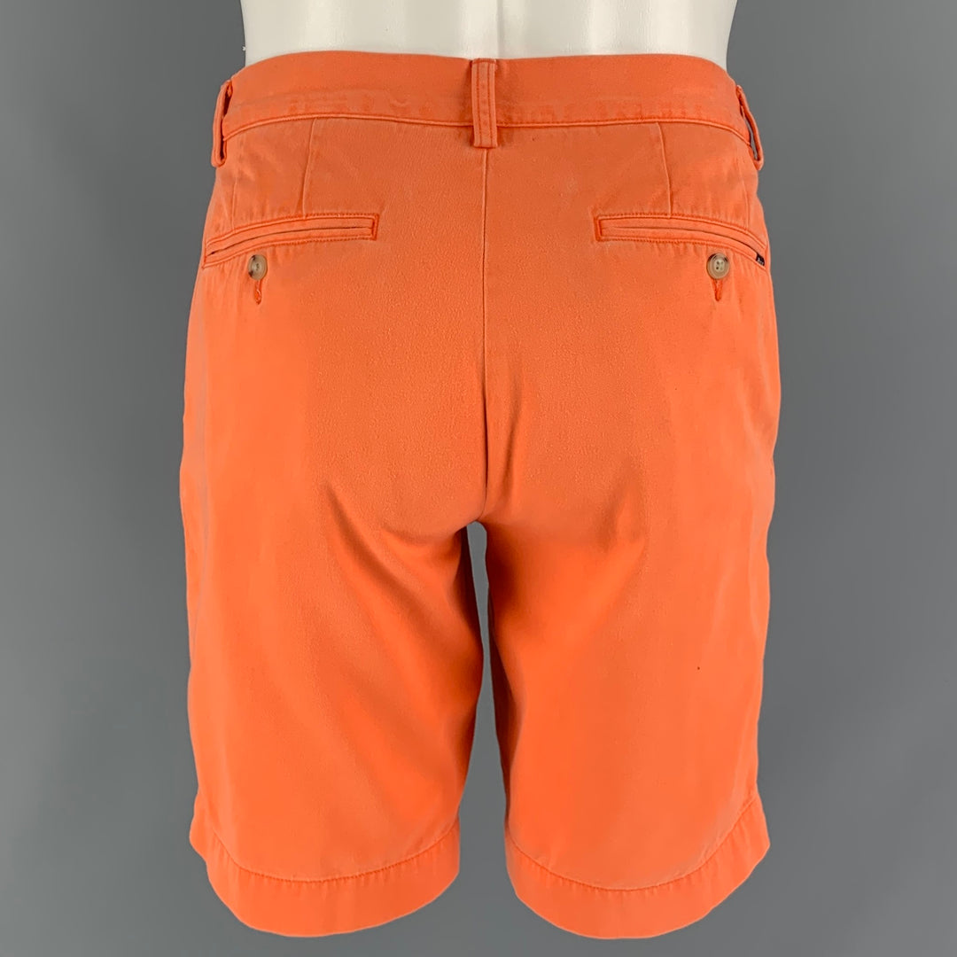 POLO by RALPH LAUREN Size 30 Orange Wash Cotton Zip Fly Shorts