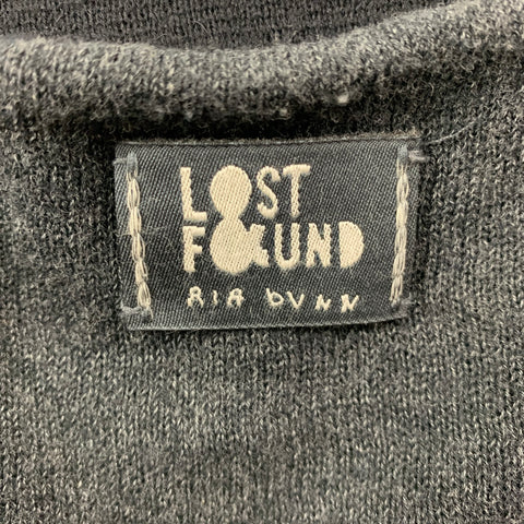 LOST & FOUND Size L Black & Grey Cotton Blend Layered Pullover